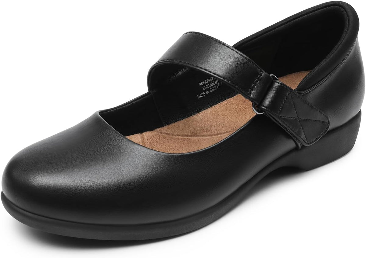 Women's Mary Jane flats with an adjustable ankle strap