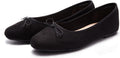 Women's Round Toe Ballet Flats with Bow - Dressy Slip On Shoes for Office, Weddings and Everyday Wear - 7