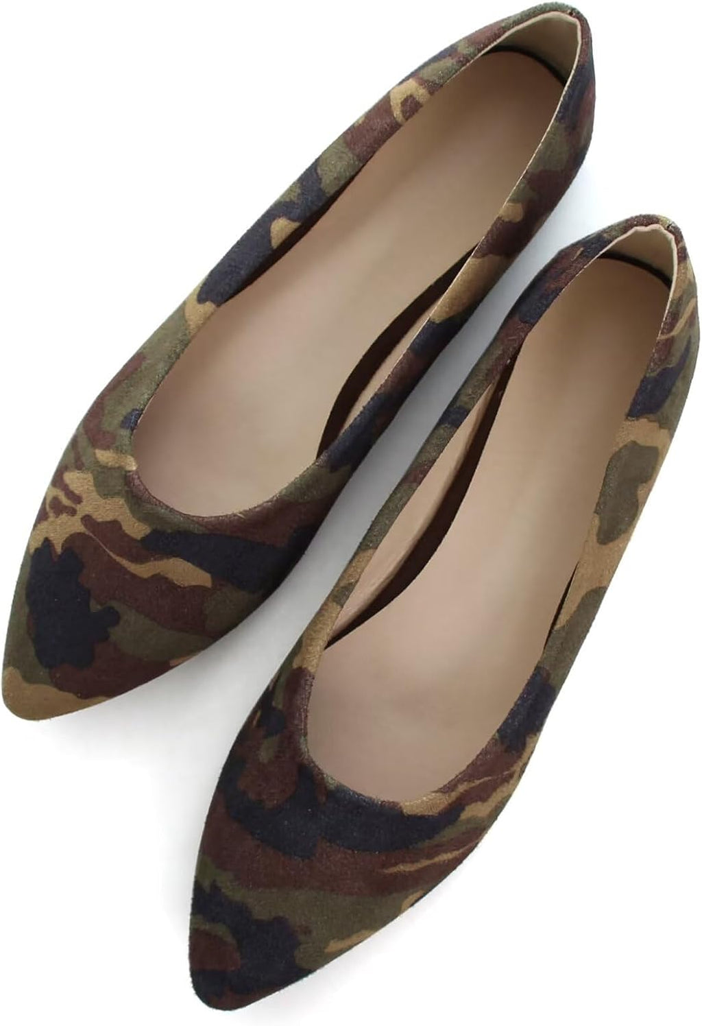 Women's Suede Pointed Toe Ballet Flats - Dressy Slip On Ballerina Walking Shoes for Office and Casual Wear - 7