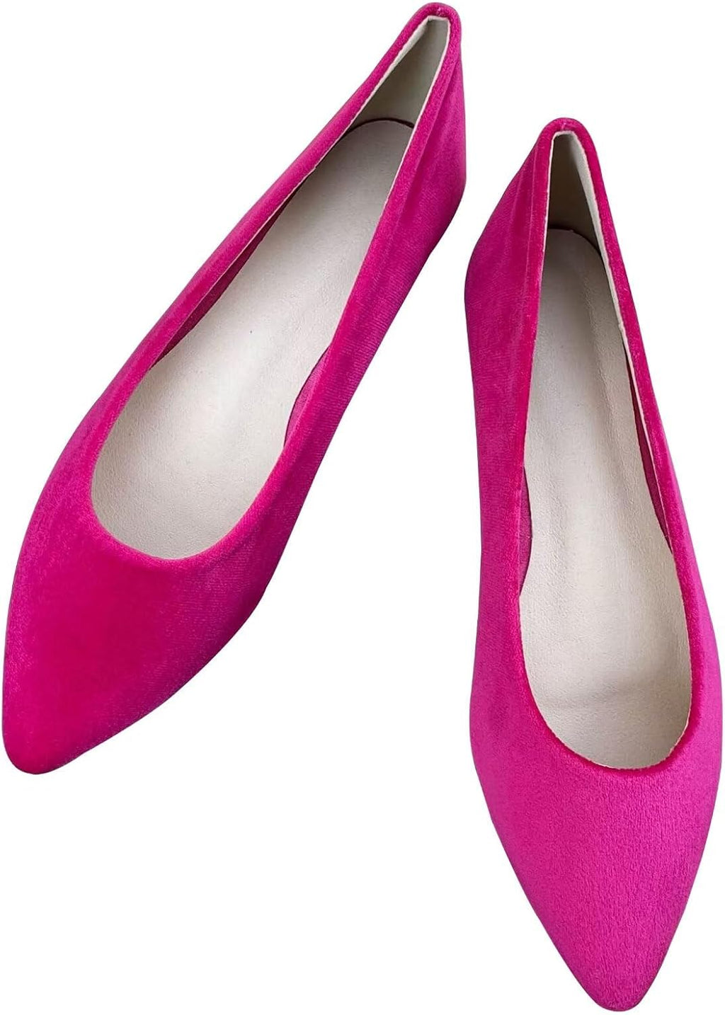 Women's Suede Pointed Toe Ballet Flats - Dressy Slip On Ballerina Walking Shoes for Office and Casual Wear - 7