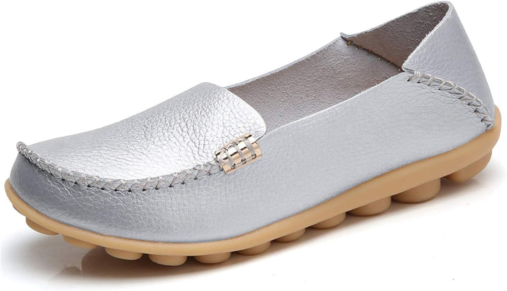 Women's Comfort Walking Loafers - Flat Slip On Casual Shoes with Cutout Detail for Everyday Wear - 7