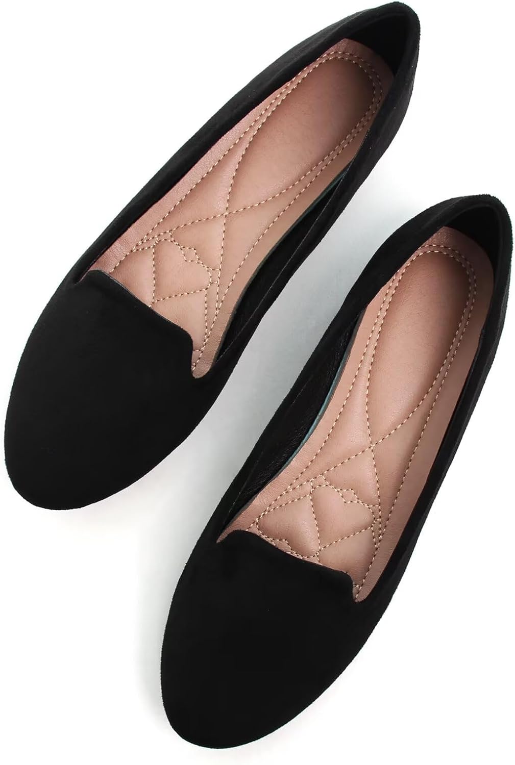 Women's Round Toe Ballet Flats - Dressy Slip On Loafers for Office Days and Casual Weekend Wear - 7
