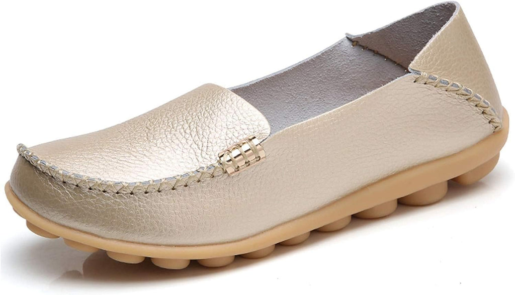 Women's Comfort Walking Loafers - Flat Slip On Casual Shoes with Cutout Detail for Everyday Wear - 10