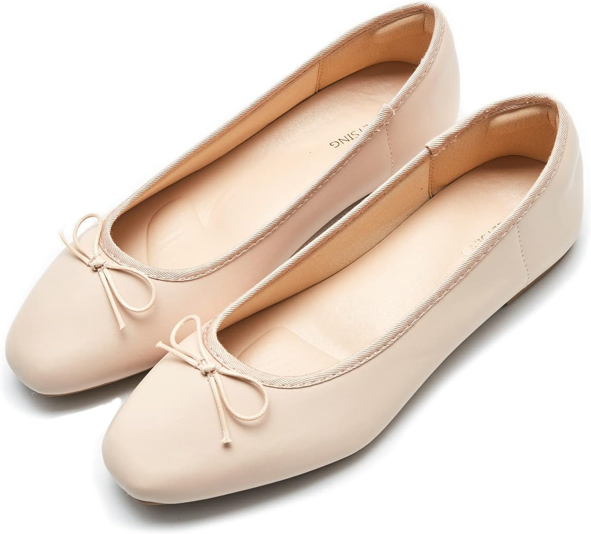 Women's Round Toe Ballet Flats with Bow - Dressy Slip On Shoes for Office, Weddings and Everyday Wear - 6