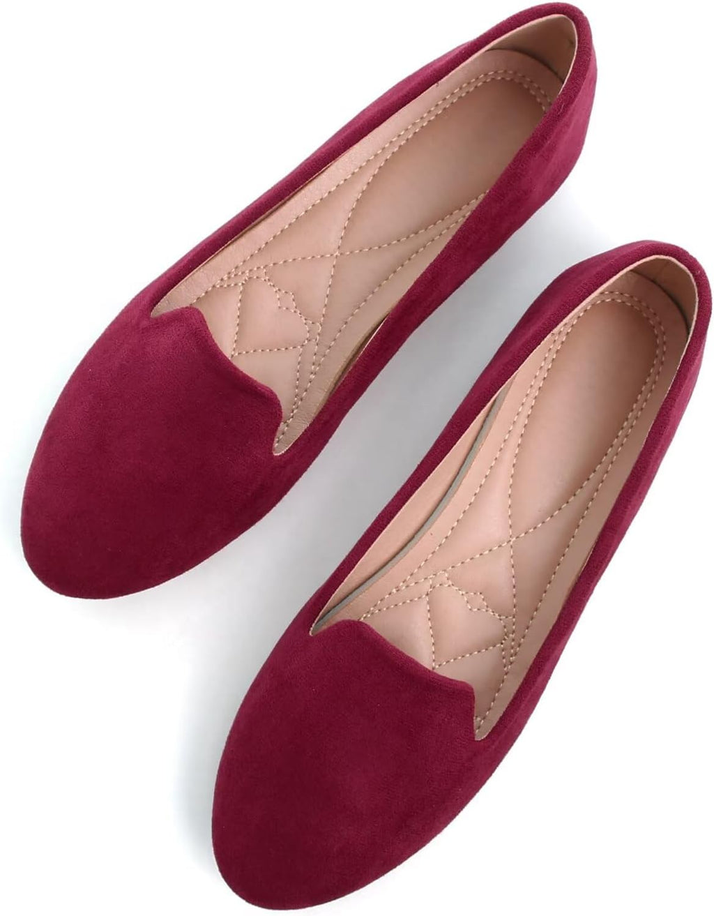 Women's Round Toe Ballet Flats - Dressy Slip On Loafers for Office Days and Casual Weekend Wear - 7