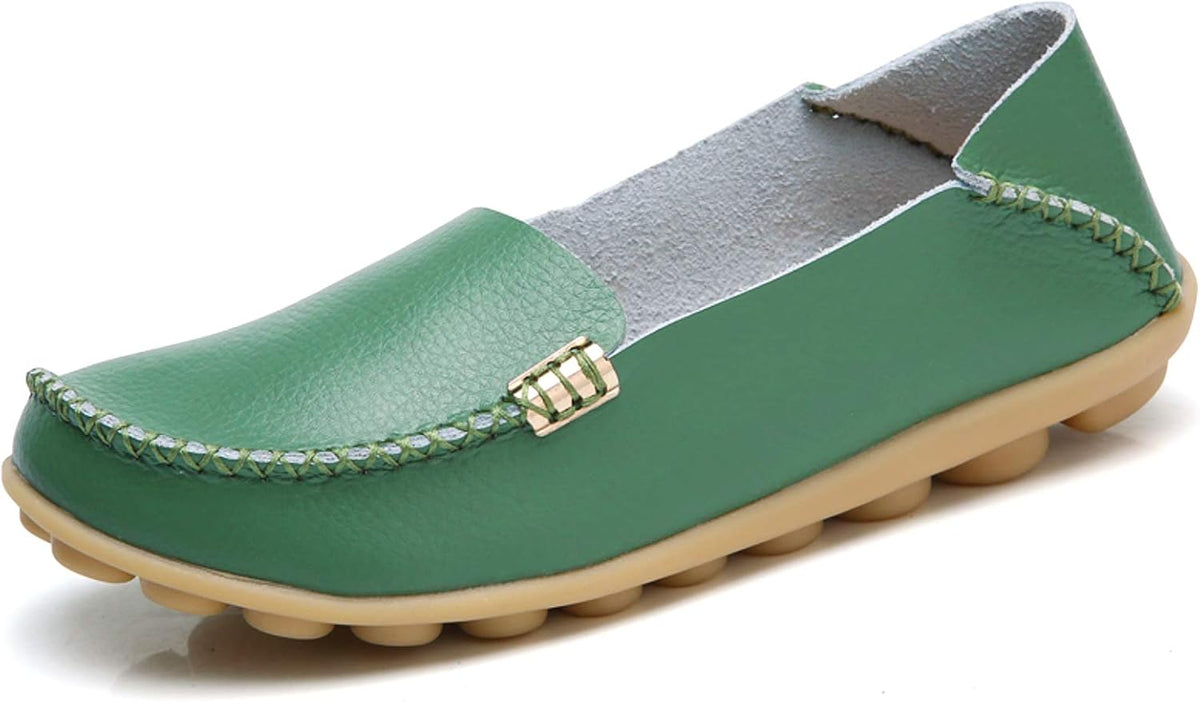 Women's Comfort Walking Loafers - Flat Slip On Casual Shoes with Cutout Detail for Everyday Wear - 10