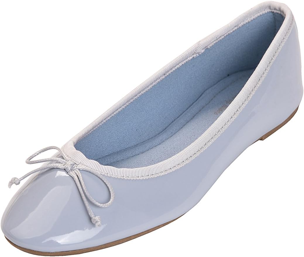 Women's Patent Ballet Flats - Memory Foam Cushioned Slip On Dress Shoes in Glitter and Solid Finishes - Glitter Rose Gol