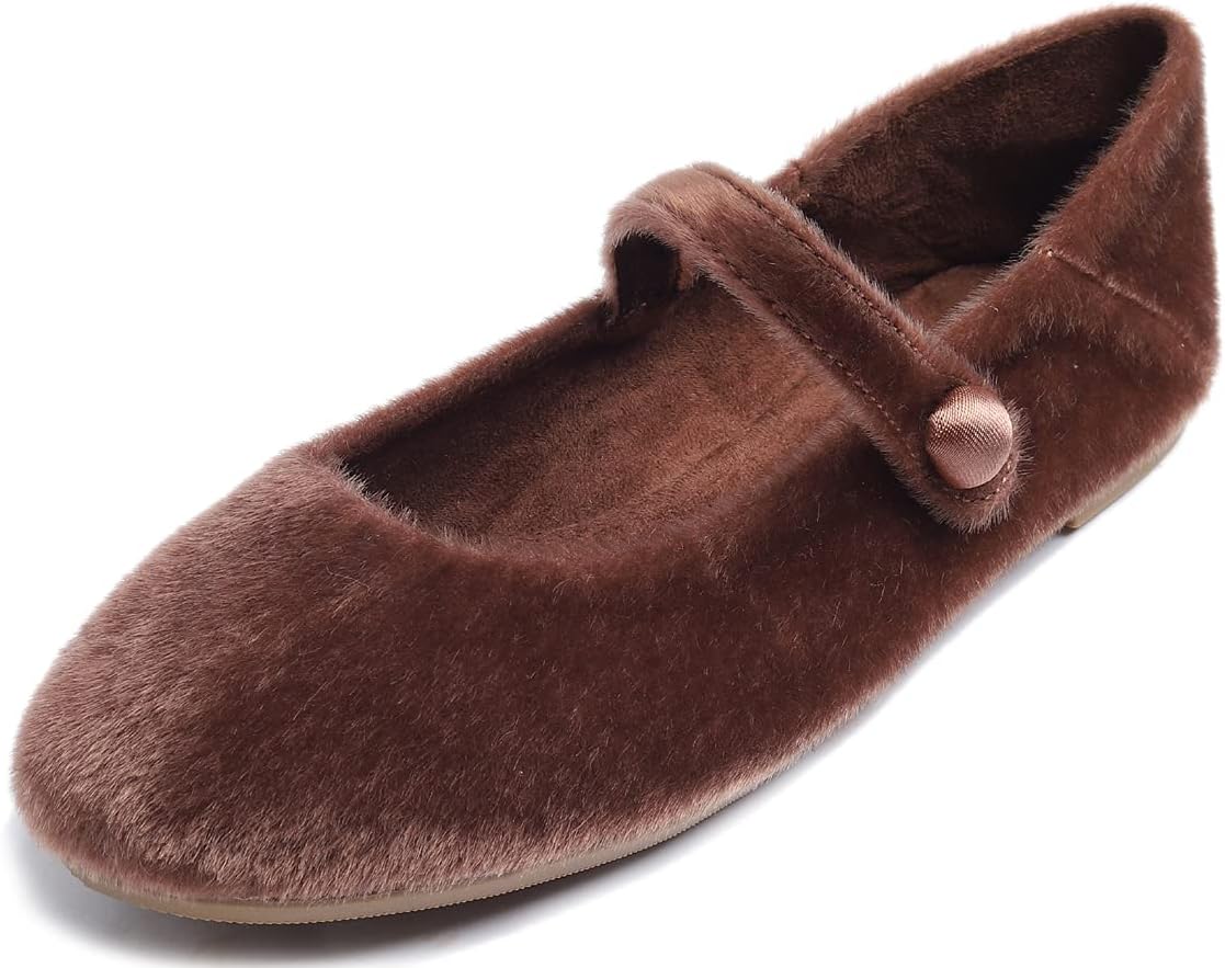 Women's Patent Ballet Flats - Memory Foam Cushioned Slip On Dress Shoes in Glitter and Solid Finishes - Glitter Red