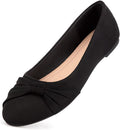 Women's Faux Suede Round Toe Ballet Flats - Slip On Dressy Walking Shoes for Office and Weekend Wear - 6