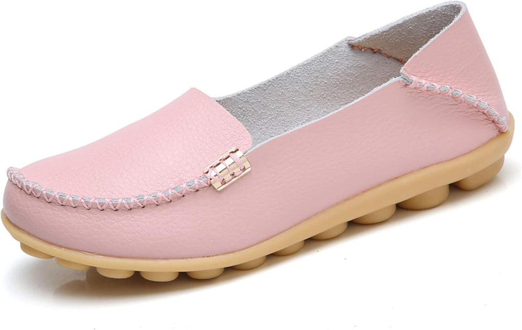 Women's Comfort Walking Loafers - Flat Slip On Casual Shoes with Cutout Detail for Everyday Wear - 7