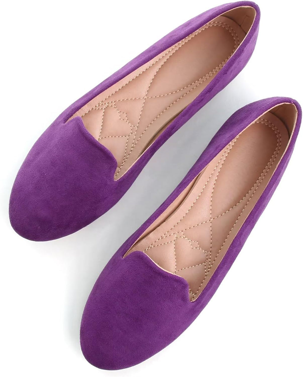 Women's Round Toe Ballet Flats - Dressy Slip On Loafers for Office Days and Casual Weekend Wear - 9