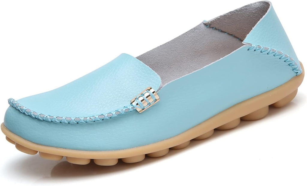 Women's Comfort Walking Loafers - Flat Slip On Casual Shoes with Cutout Detail for Everyday Wear - 7