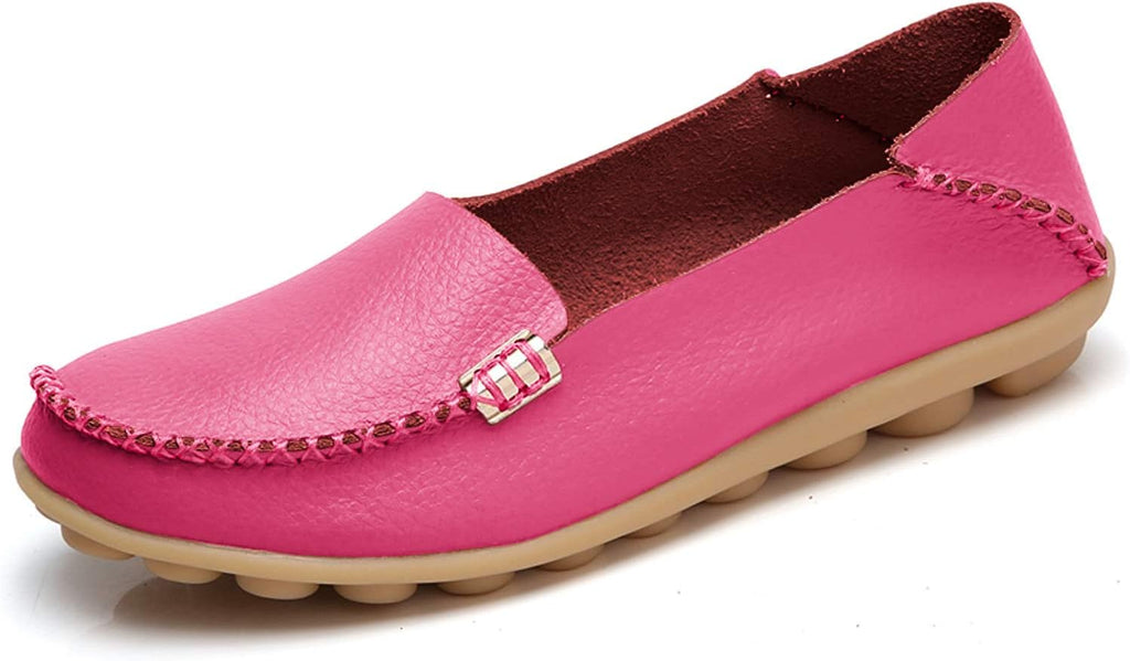 Women's Comfort Walking Loafers - Flat Slip On Casual Shoes with Cutout Detail for Everyday Wear - 8
