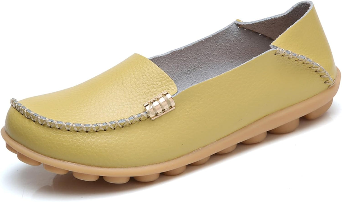 Women's Comfort Walking Loafers - Flat Slip On Casual Shoes with Cutout Detail for Everyday Wear - 8