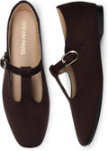 Women's T-Strap Mary Jane Flats - Adjustable Buckle Dress Shoes for Work, Parties and Evenings Out - 6