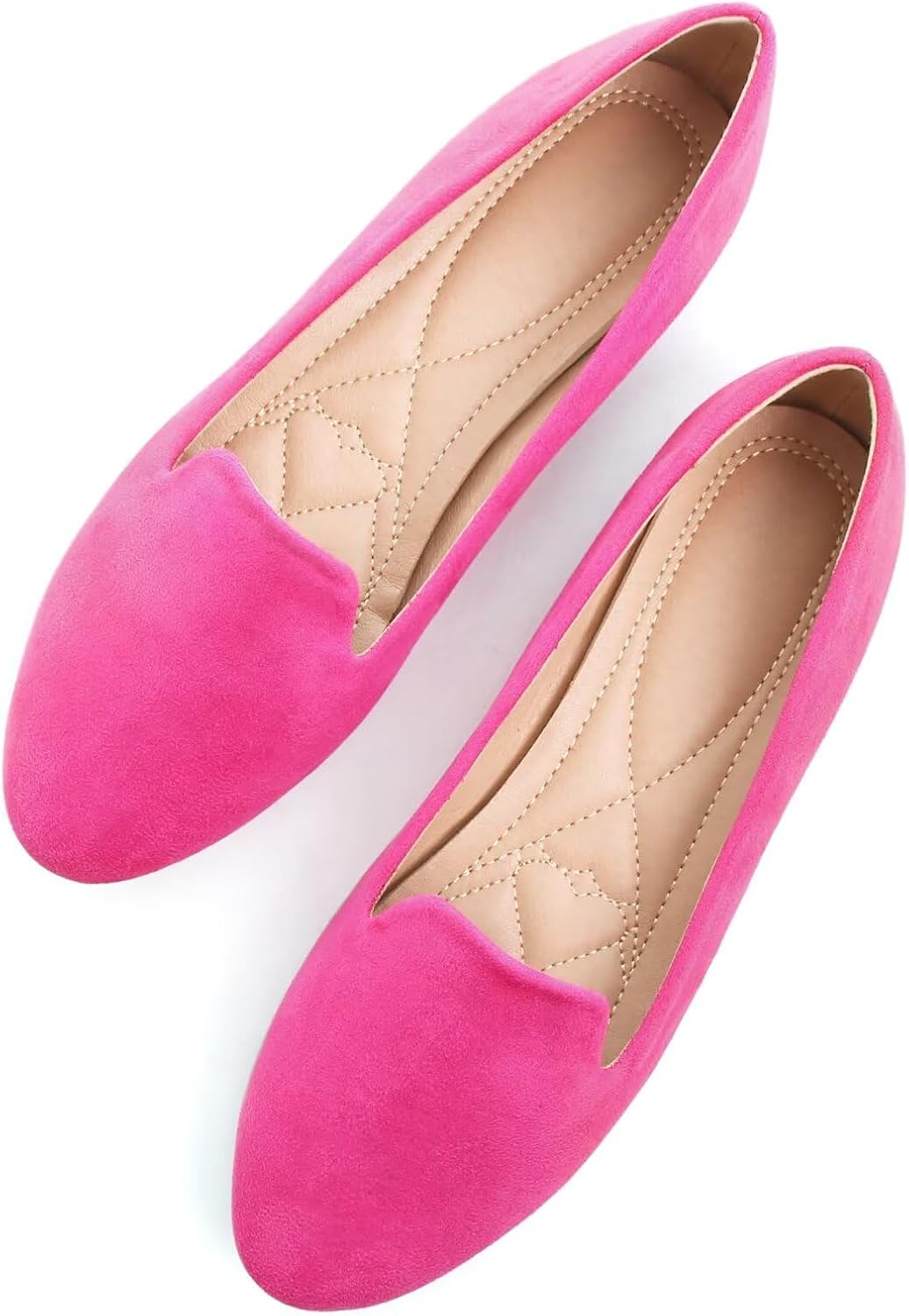 Women's Round Toe Ballet Flats - Dressy Slip On Loafers for Office Days and Casual Weekend Wear - 9