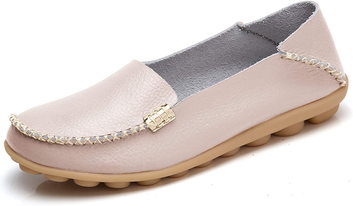 Women's Comfort Walking Loafers - Flat Slip On Casual Shoes with Cutout Detail for Everyday Wear - 8