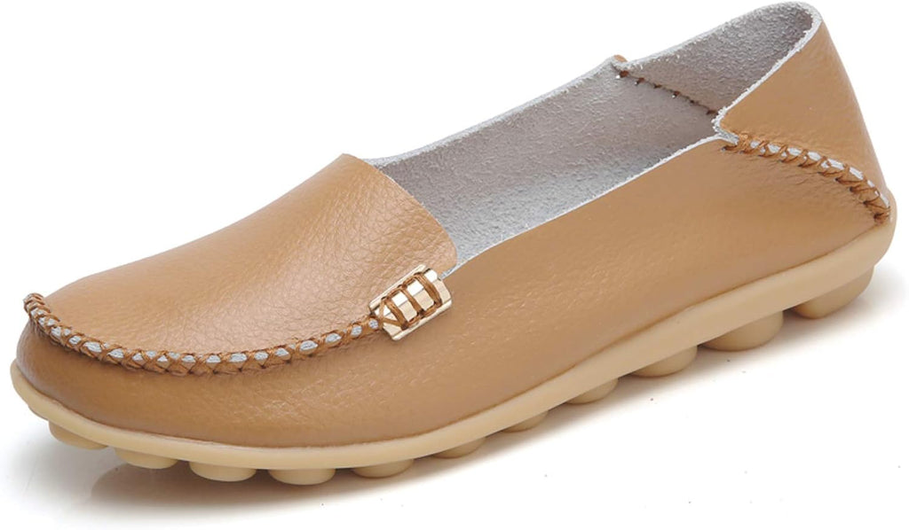 Women's Comfort Walking Loafers - Flat Slip On Casual Shoes with Cutout Detail for Everyday Wear - 6