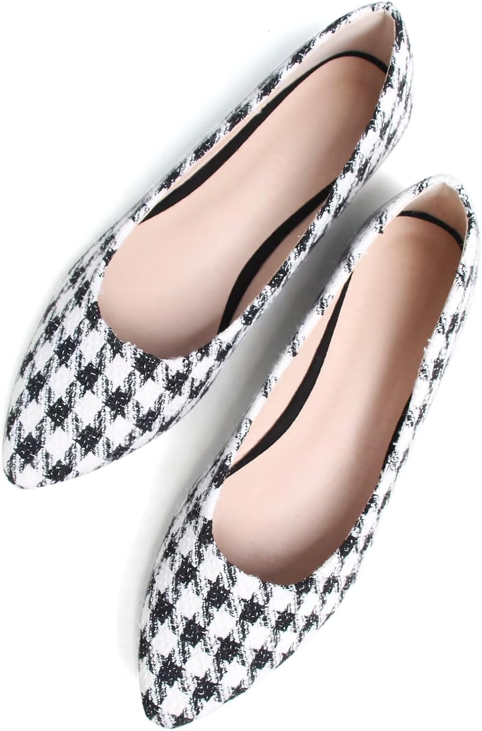 Women's Suede Pointed Toe Ballet Flats - Dressy Slip On Ballerina Walking Shoes for Office and Casual Wear - 7