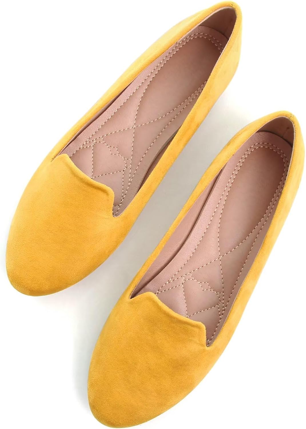 Women's Round Toe Ballet Flats - Dressy Slip On Loafers for Office Days and Casual Weekend Wear - 7