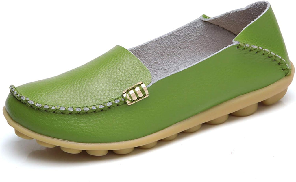 Women's Comfort Walking Loafers - Flat Slip On Casual Shoes with Cutout Detail for Everyday Wear - 10