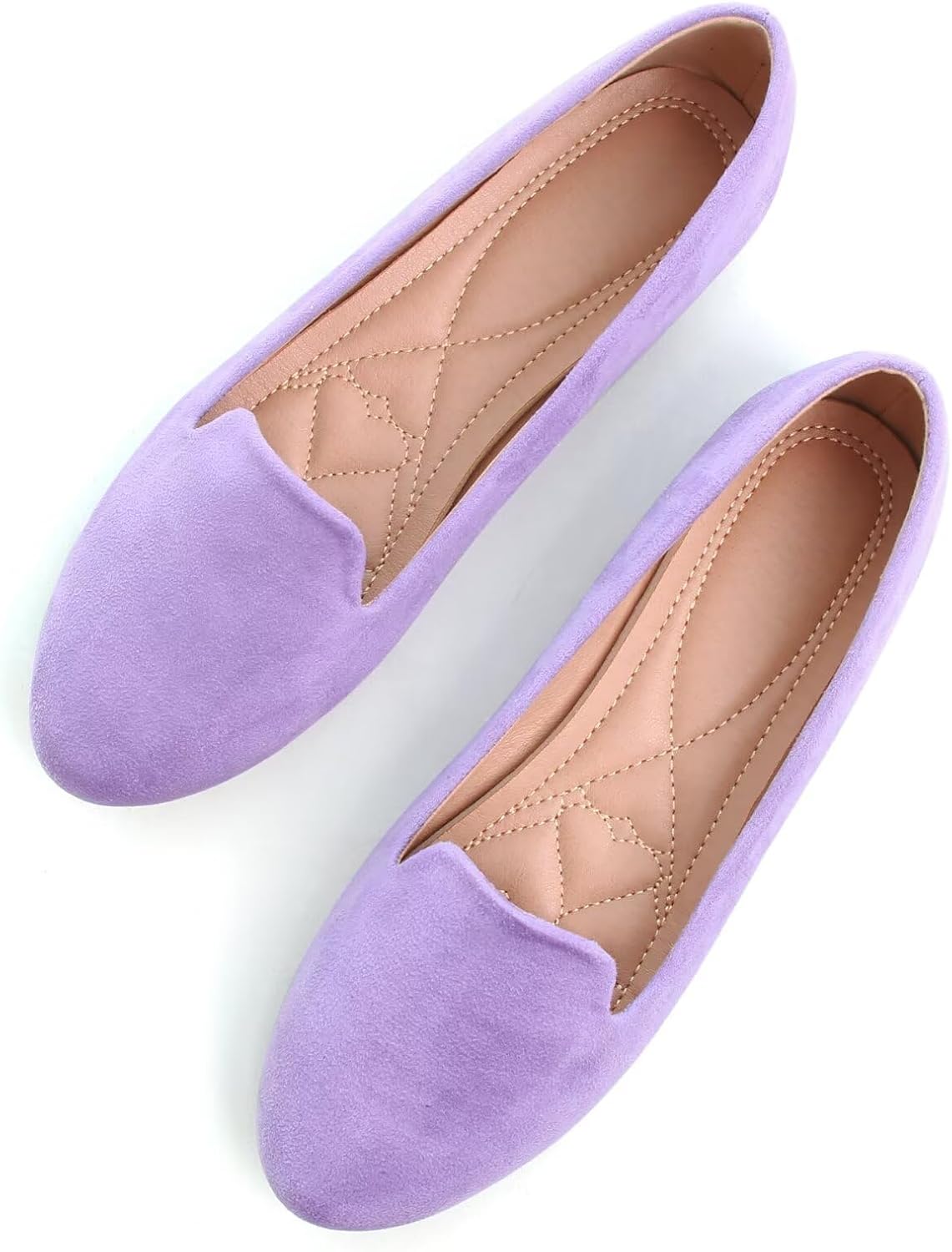 Women's Round Toe Ballet Flats - Dressy Slip On Loafers for Office Days and Casual Weekend Wear - 7