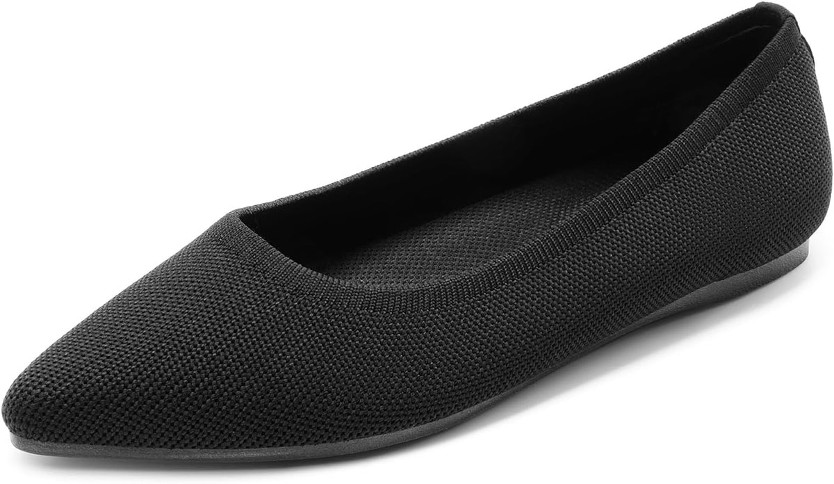 Women's Pointed Toe Dress Ballet Flats - Slip On Shoes in Suede, Patent and Glitter for Weddings and Work - 9