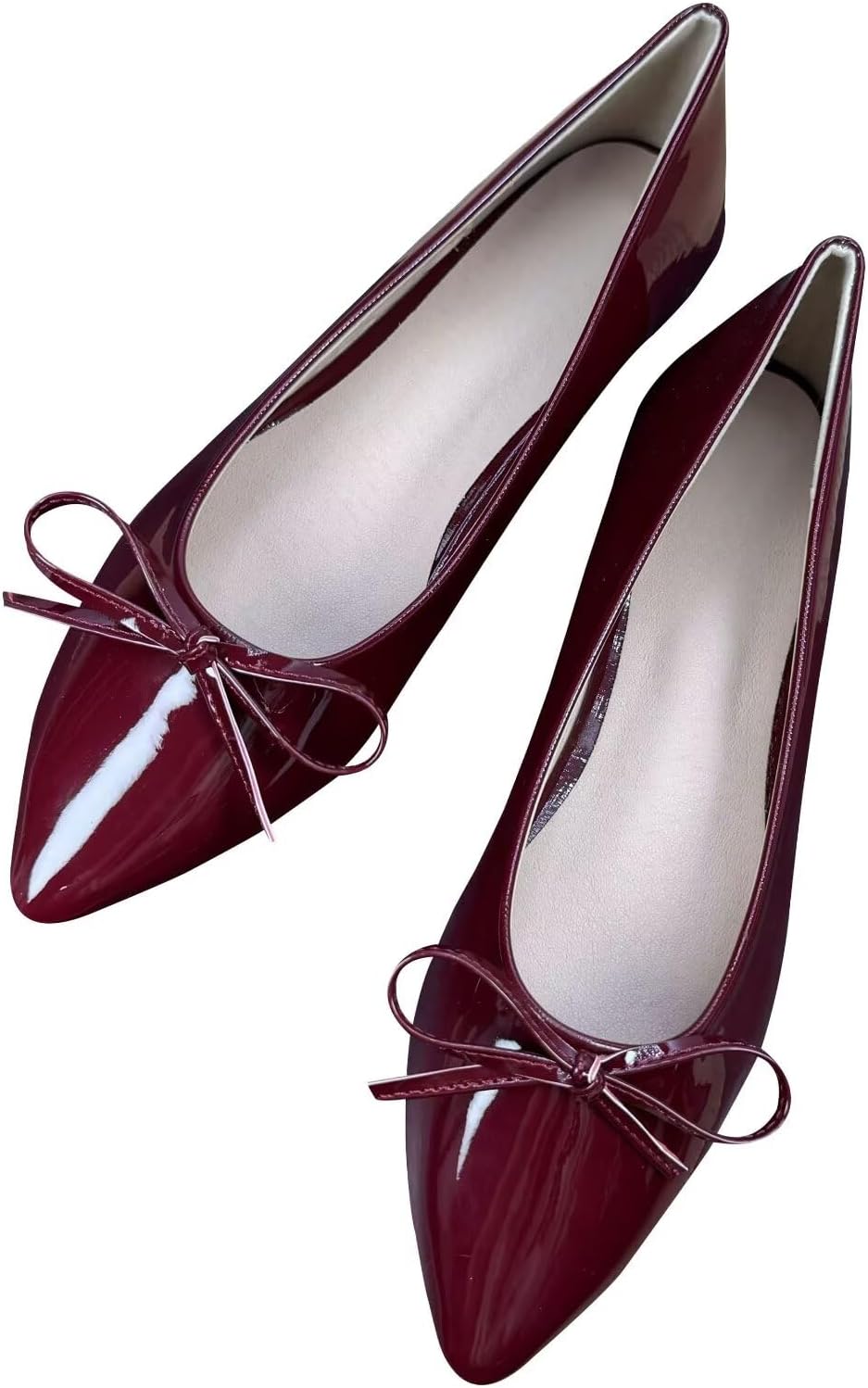 Women's Suede Pointed Toe Ballet Flats - Dressy Slip On Ballerina Walking Shoes for Office and Casual Wear - 8