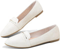 Women's Pointed Toe Penny Loafers - Faux Suede Flat Slip On Work Shoes for Office and Business Casual - 7