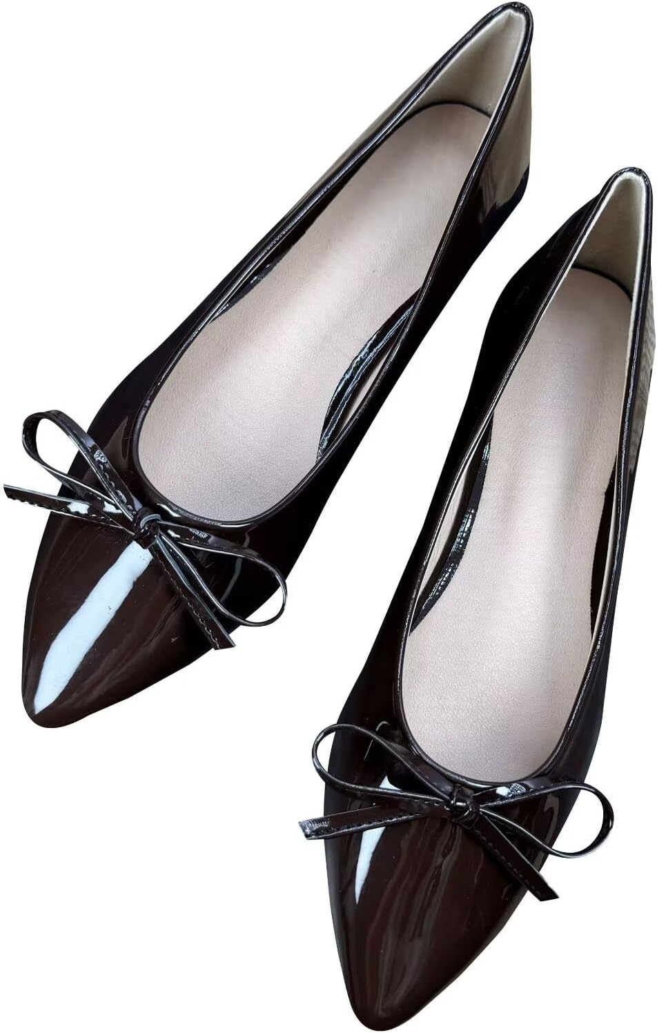 Women's Suede Pointed Toe Ballet Flats - Dressy Slip On Ballerina Walking Shoes for Office and Casual Wear - 7