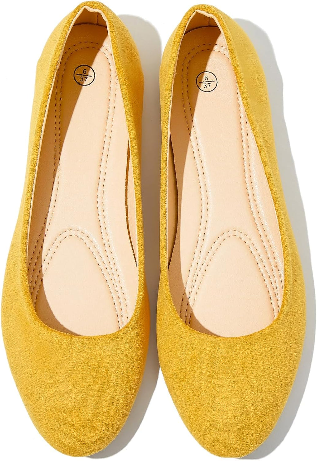 Women's Round Toe Ballet Flats - Slip On Dressy Low Heel Work Loafers for Office, Weddings and Formal Wear - 6