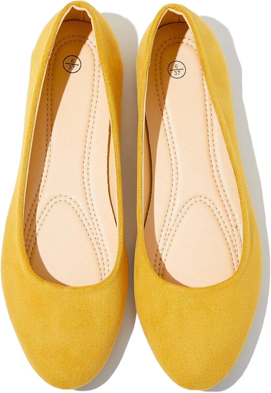 Women's Round Toe Ballet Flats - Slip On Dressy Low Heel Work Loafers for Office, Weddings and Formal Wear - 6