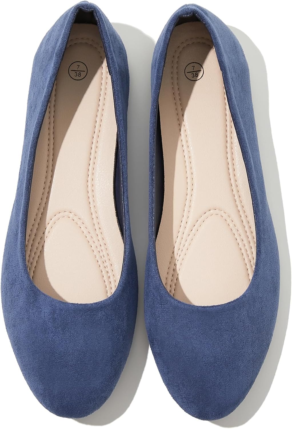 Women's Round Toe Ballet Flats - Slip On Dressy Low Heel Work Loafers for Office, Weddings and Formal Wear - 7