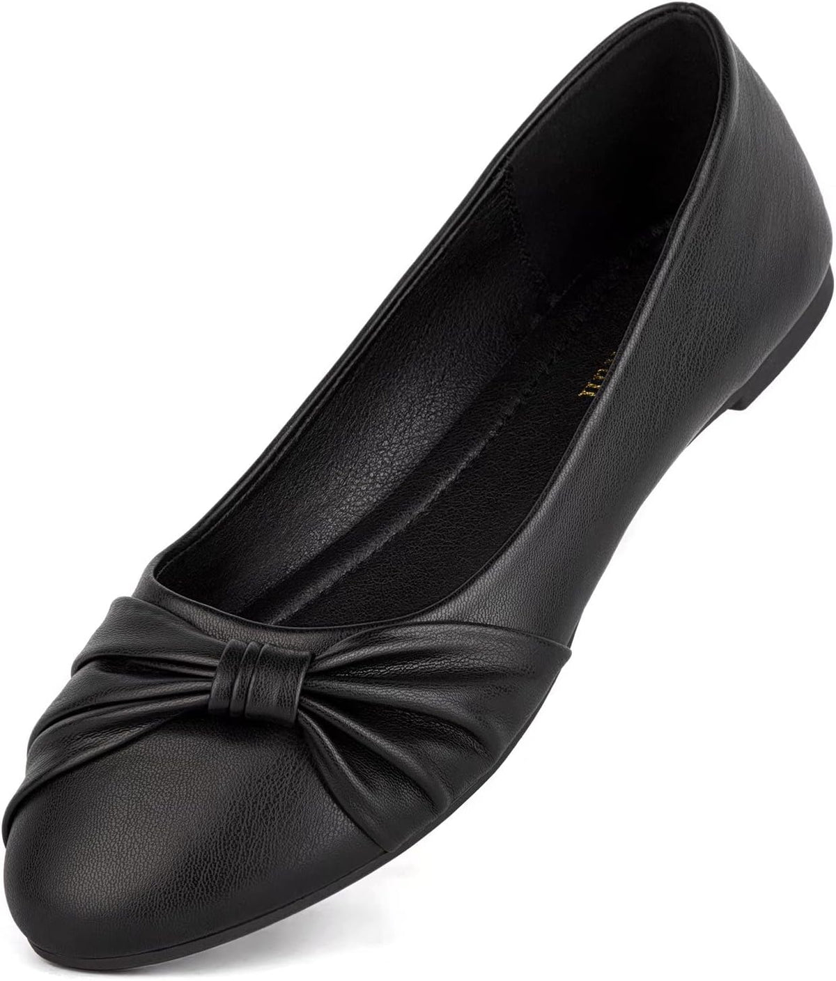 Women's Faux Suede Round Toe Ballet Flats - Slip On Dressy Walking Shoes for Office and Weekend Wear - 6
