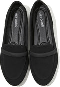 Women's Faux Leather Slip On Flats - Non Slip Low Heel Loafers for Teaching, Office and Business Casual - 6