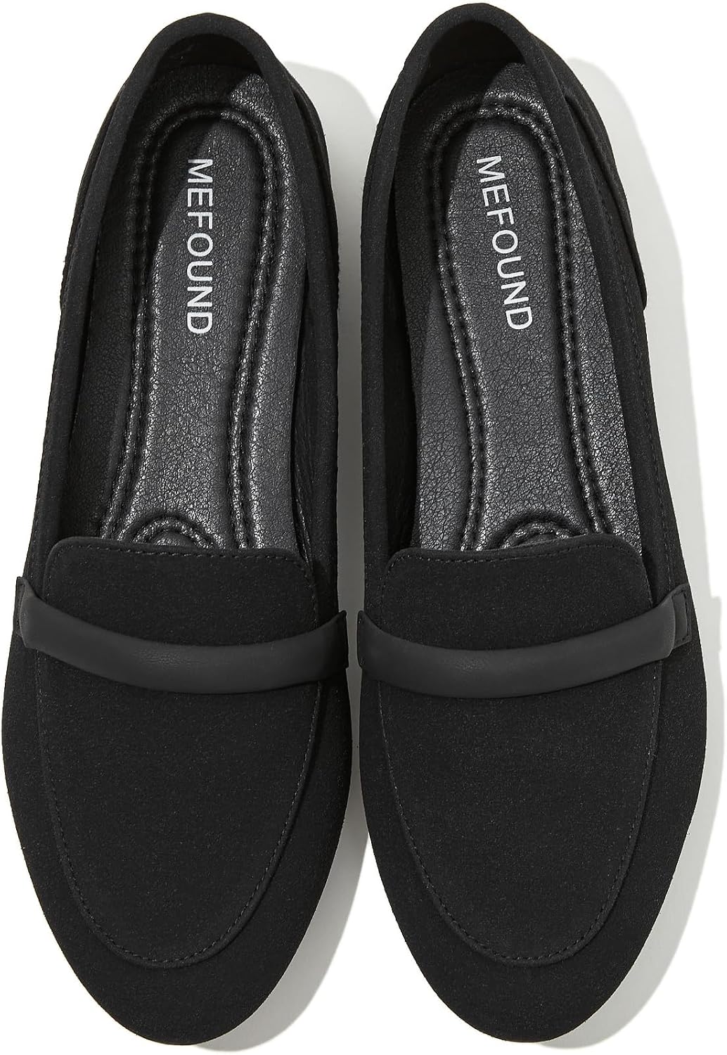 Women's Faux Leather Slip On Flats - Non Slip Low Heel Loafers for Teaching, Office and Business Casual - 6