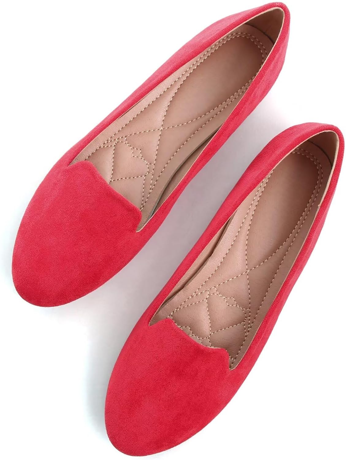 Women's Round Toe Ballet Flats - Dressy Slip On Loafers for Office Days and Casual Weekend Wear - 9