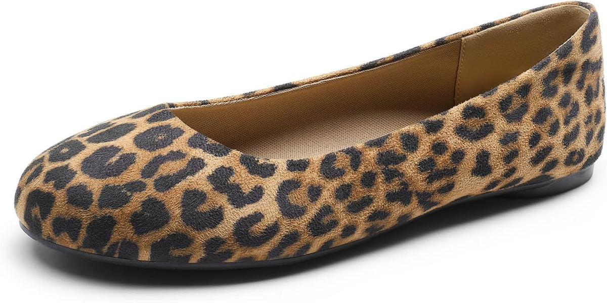 Women's Round Toe Ballerina Flats - Dressy Slip On Shoes for Weddings, Office Work and Daily Walking - 8