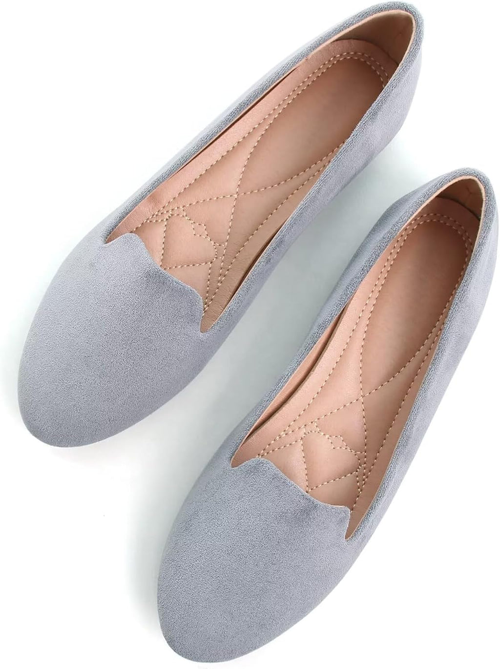 Women's Round Toe Ballet Flats - Dressy Slip On Loafers for Office Days and Casual Weekend Wear - 9