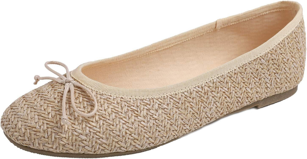 Women's Patent Ballet Flats - Memory Foam Cushioned Slip On Dress Shoes in Glitter and Solid Finishes - Glitter Red