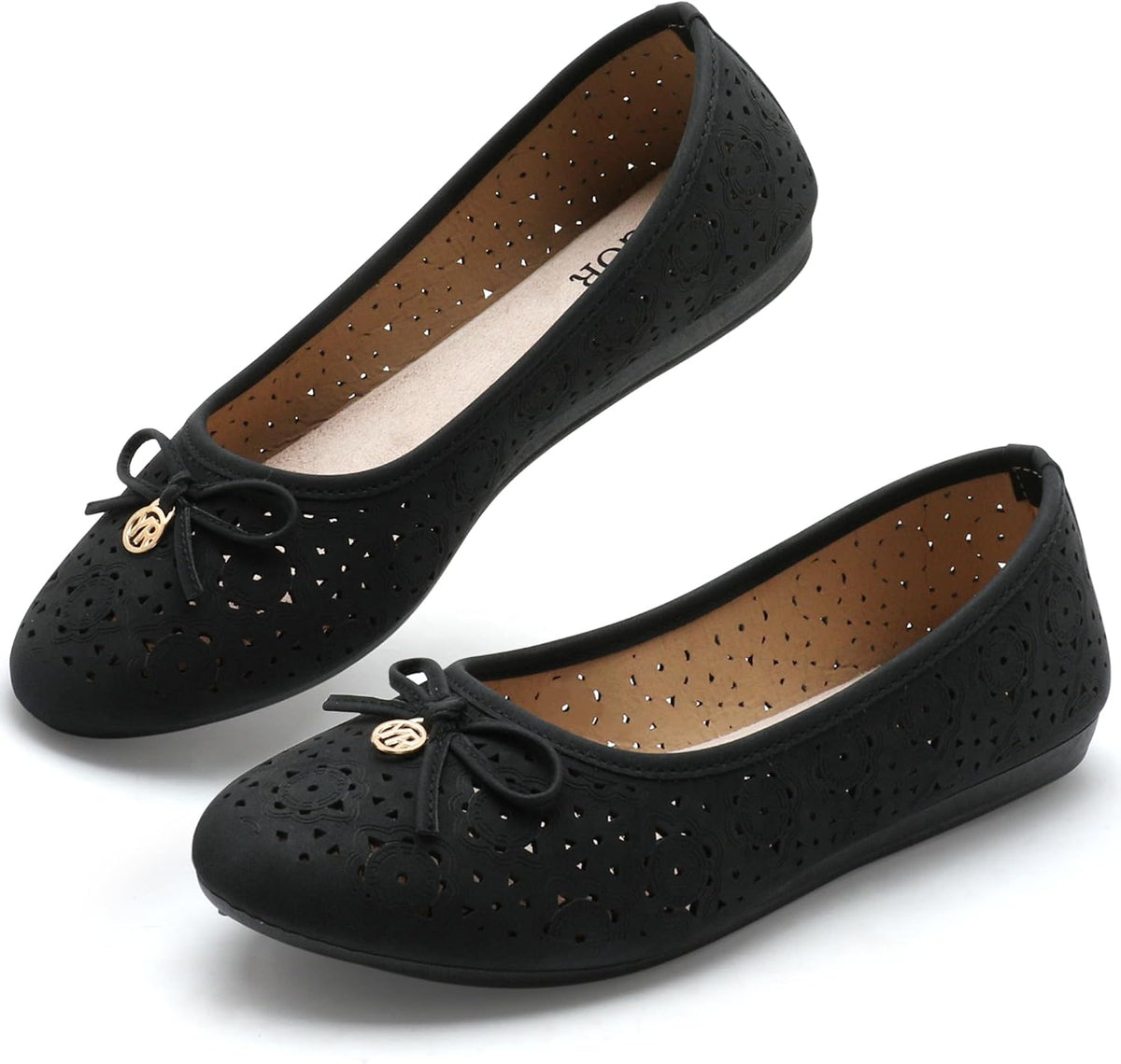 Women's Round Toe Ballet Flats - Slip On Casual Shoes for Walking, Driving and Dressy Weekday Wear - 6