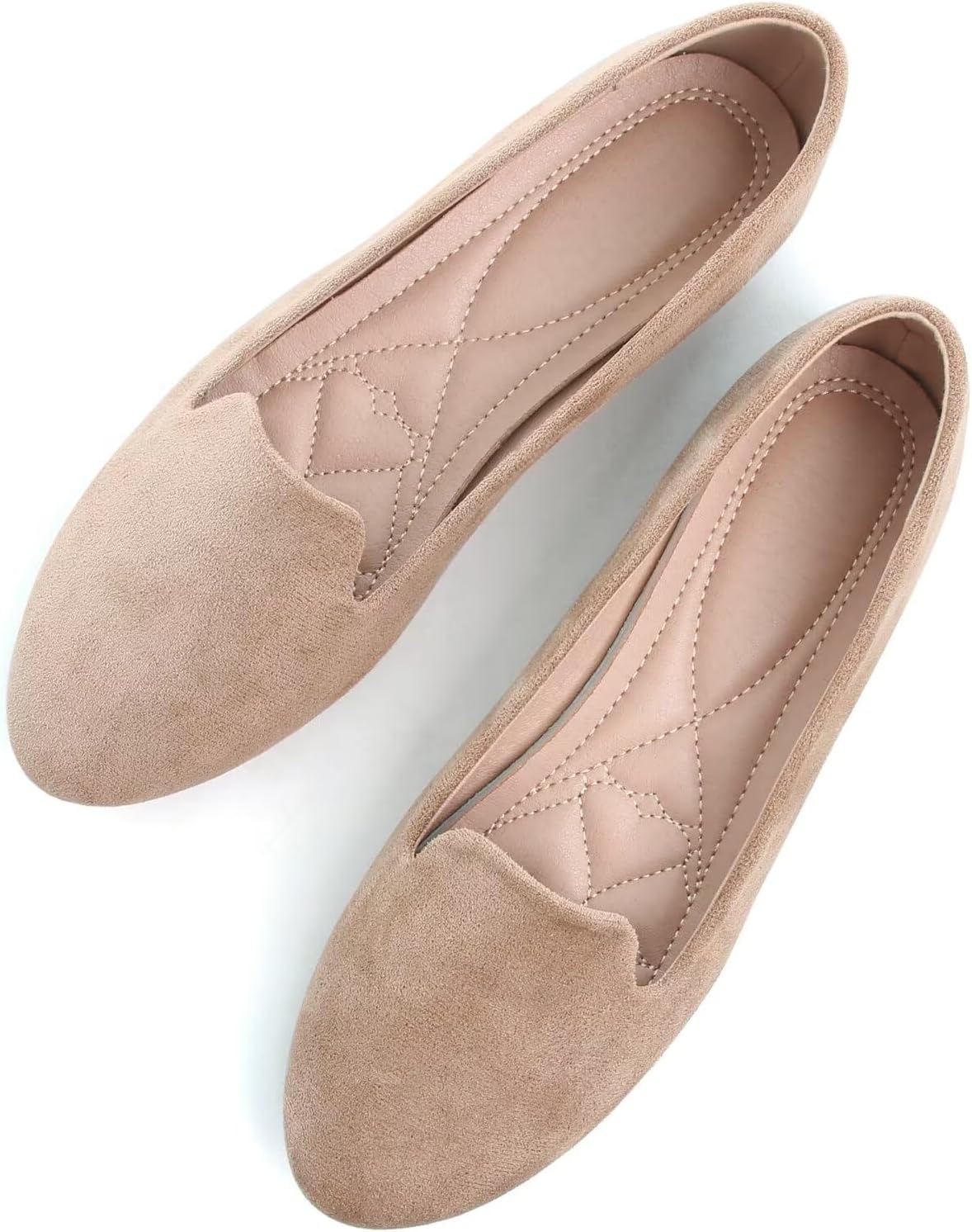 Women's Round Toe Ballet Flats - Dressy Slip On Loafers for Office Days and Casual Weekend Wear - 10