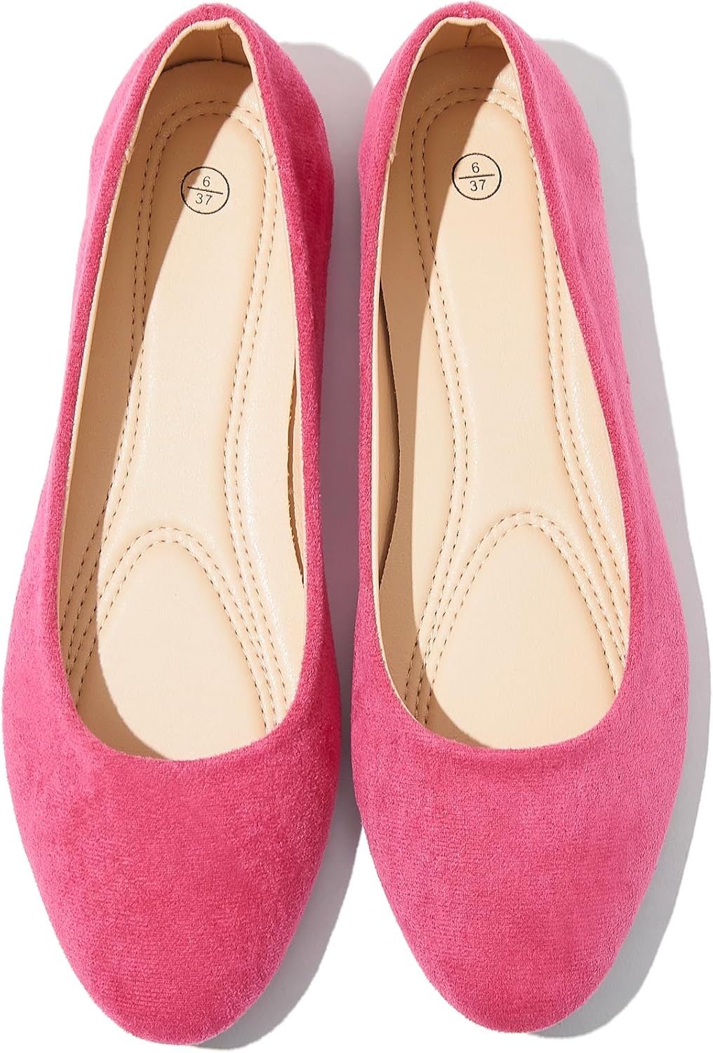 Women's Round Toe Ballet Flats - Slip On Dressy Low Heel Work Loafers for Office, Weddings and Formal Wear - 6