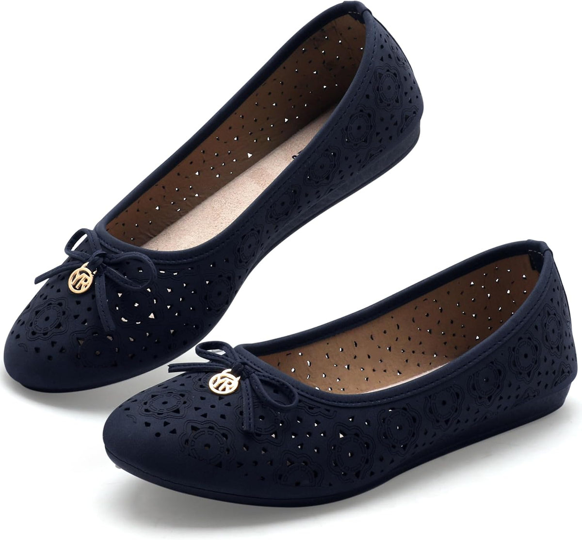 Women's Round Toe Ballet Flats - Slip On Casual Shoes for Walking, Driving and Dressy Weekday Wear - 6