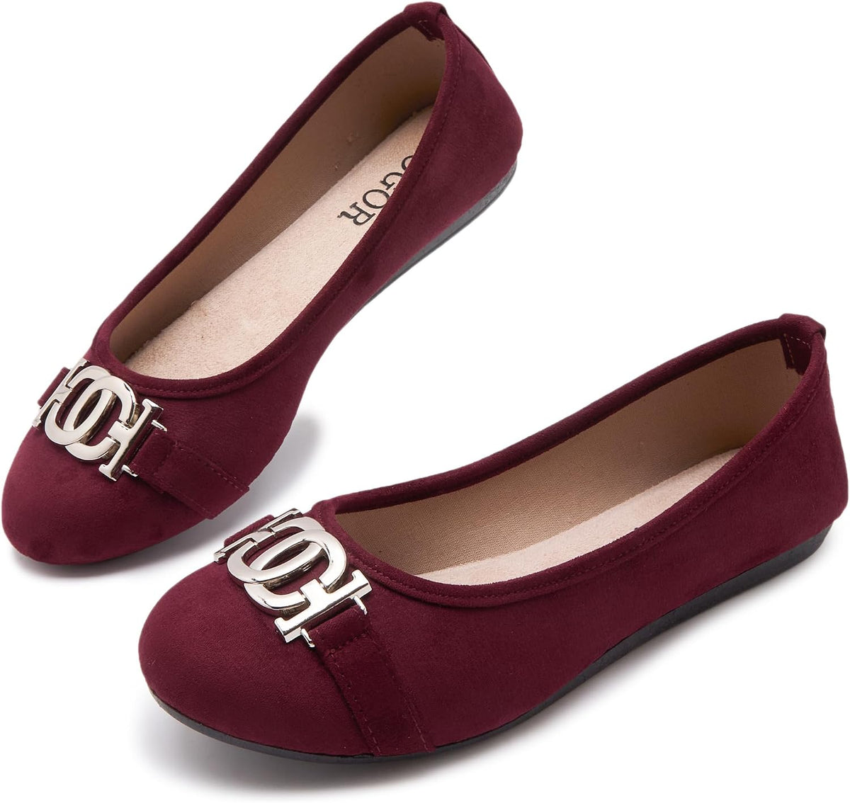 Women's Round Toe Ballet Flats - Slip On Casual Shoes for Walking, Driving and Dressy Weekday Wear - 6