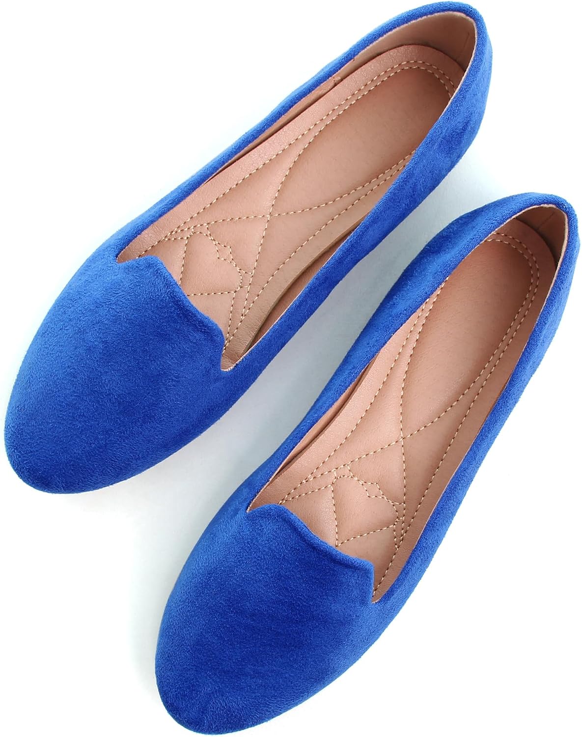 Women's Round Toe Ballet Flats - Dressy Slip On Loafers for Office Days and Casual Weekend Wear - 7