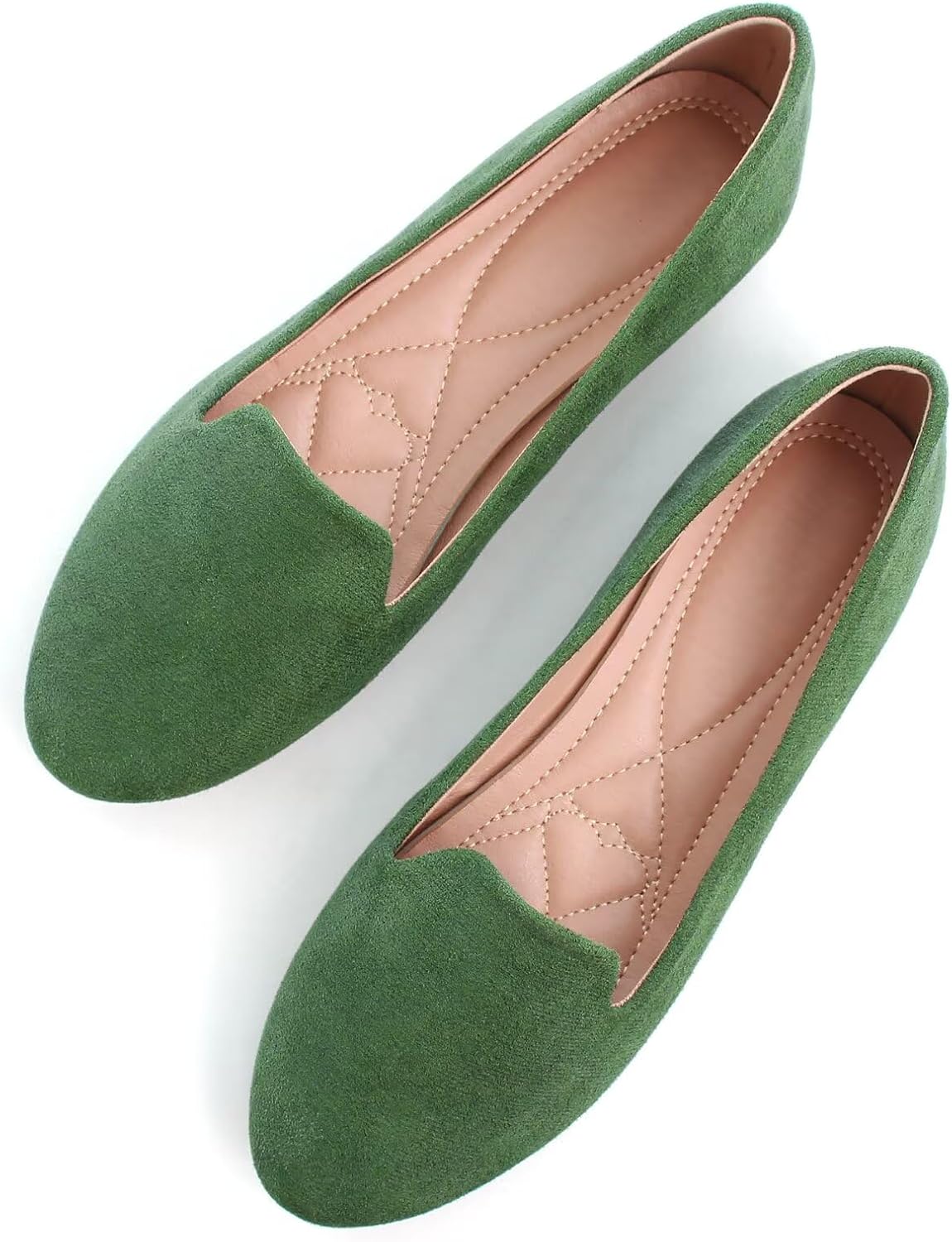 Women's Round Toe Ballet Flats - Dressy Slip On Loafers for Office Days and Casual Weekend Wear - 7