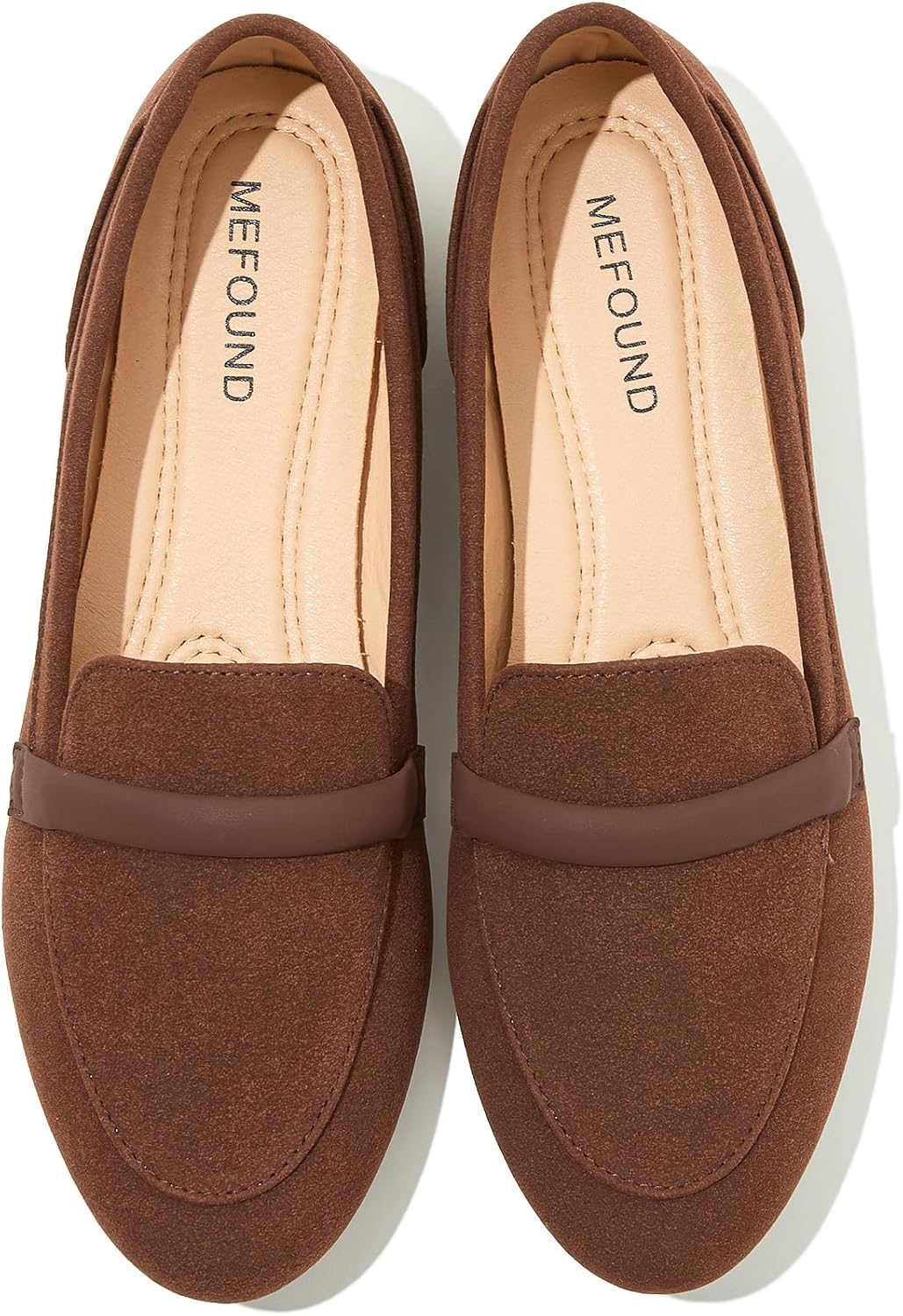 Women's Faux Leather Slip On Flats - Non Slip Low Heel Loafers for Teaching, Office and Business Casual - 6
