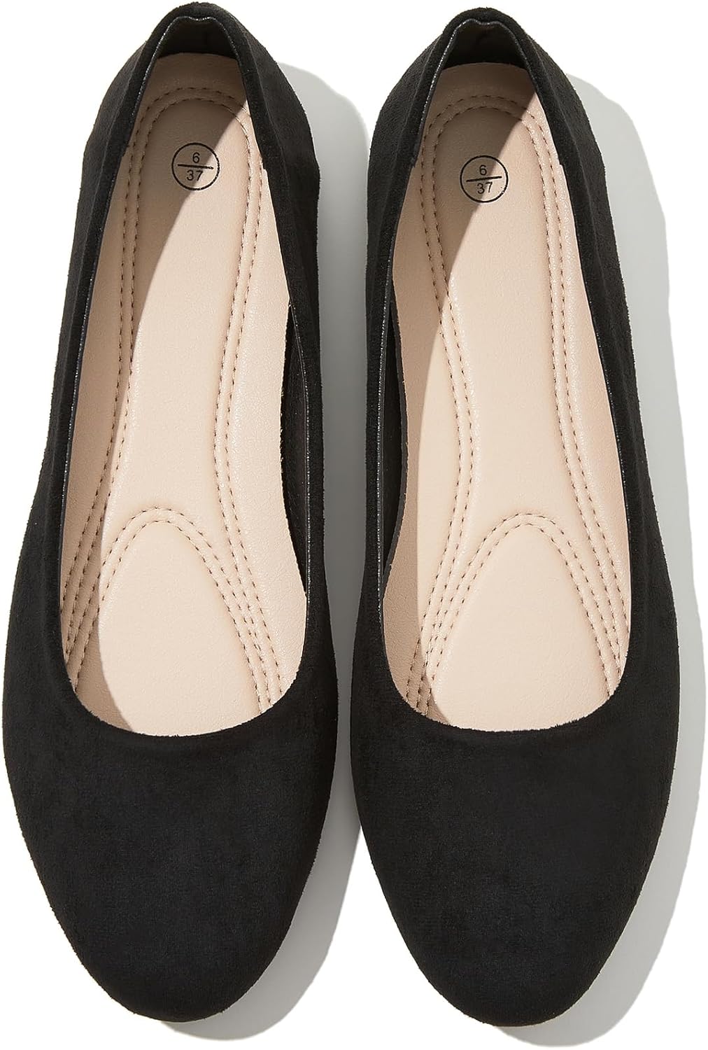 Women's Round Toe Ballet Flats - Slip On Dressy Low Heel Work Loafers for Office, Weddings and Formal Wear - 6