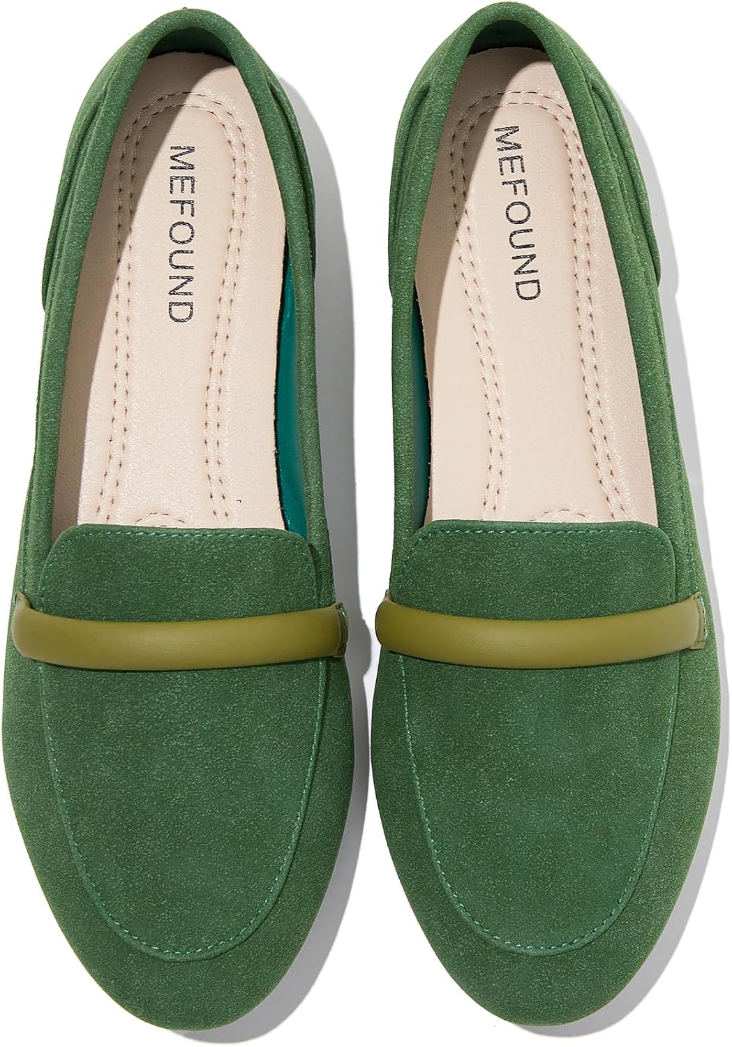 Women's Faux Leather Slip On Flats - Non Slip Low Heel Loafers for Teaching, Office and Business Casual - 6
